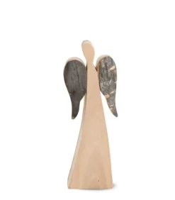 Ange De Noël En Bois, Double Face 12 Cm