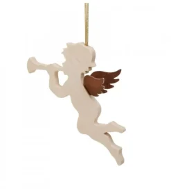 Ange Pour Sapin En Bois D'Erable Avec Trompette