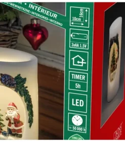 Bougie Led Père Noël Avec Petit Chien