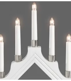 Chandelier À 7 Branches Electrique En Bois Blanc
