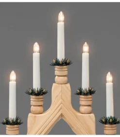 Chandelier 7 Branches Electrique En Bois Naturel