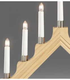 Chandelier De Noël À 7 Branches, Bois Naturel