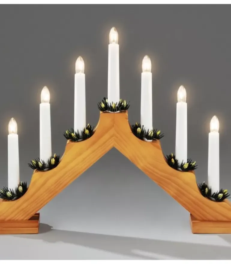 Chandelier De Noël 7 Branches Bois De Chene