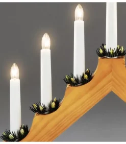 Chandelier De Noël 7 Branches Bois De Chene