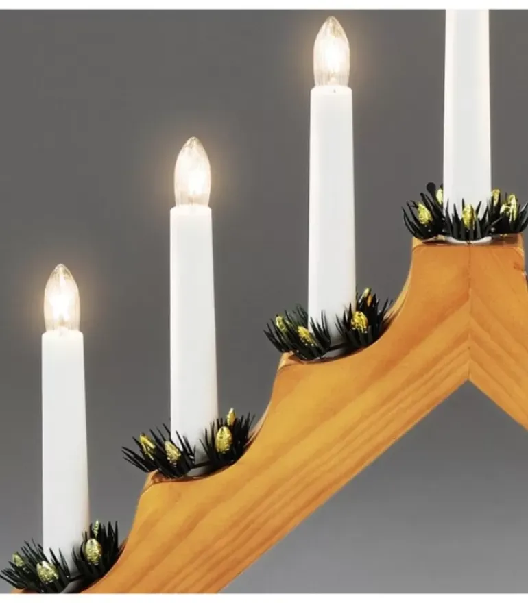 Chandelier De Noël 7 Branches Bois De Chene