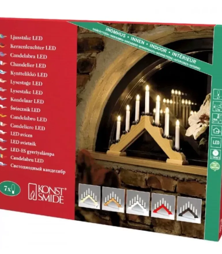 Chandelier De Noël 7 Branches Bois De Chene