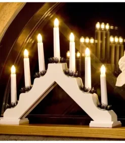 Chandelier De Noël Blanc, 7 Branches