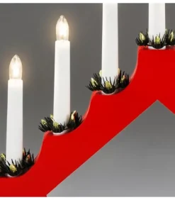 Chandelier De Noël Rouge À 7 Branches