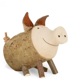 Cochon En Bois Assis, 4 Cm