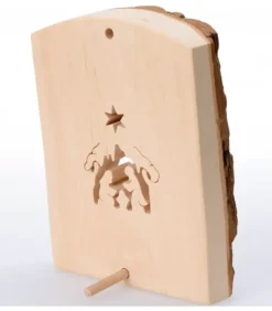 Crèche A Poser En Ecorce De Bois, 11 Cm