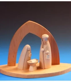 Crèche De Noël Vide A Fabriquer En Bois, 20 Cm