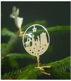 Crèche Nativite A Clipser Sur Le Sapin De Noël