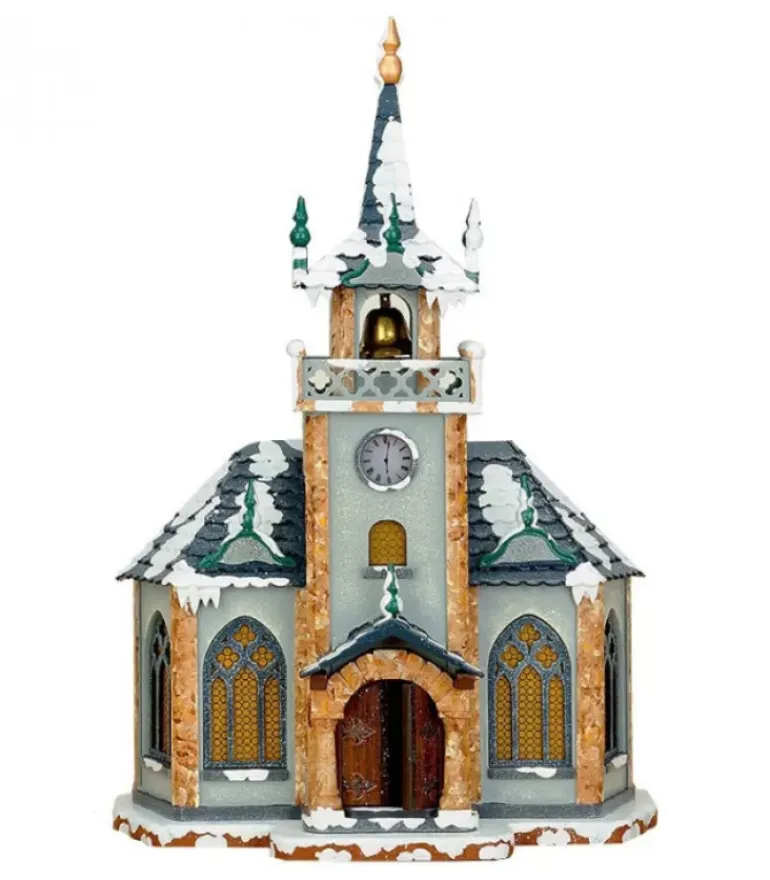 Eglise Eclairee Pour Village De Noël Miniature Winterkinder
