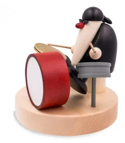 Figurine Musicien Jazz, Batteur Devant Batterie
