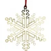 Flocon De Neige Design En Metal Dore A Accrocher