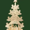 Grand Sapin Lumineux Led En Bois Avec Personnages De La Crèche