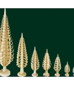 Grand Sapin Noël Bois Sculpte, 35 Cm