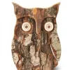 Hibou En Bois D'Ecorce, 10 Cm