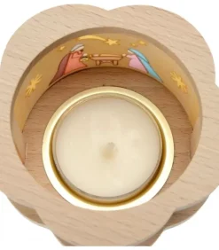 Petit Photophore En Bois Crèche De Noël