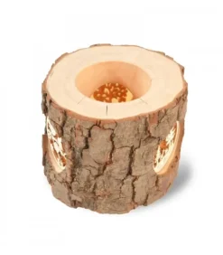 Photophore En Rondin De Bois Avec 3 Motifs Nature