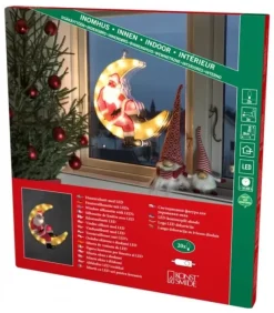 Père Noël Lumineux Sur La Lune