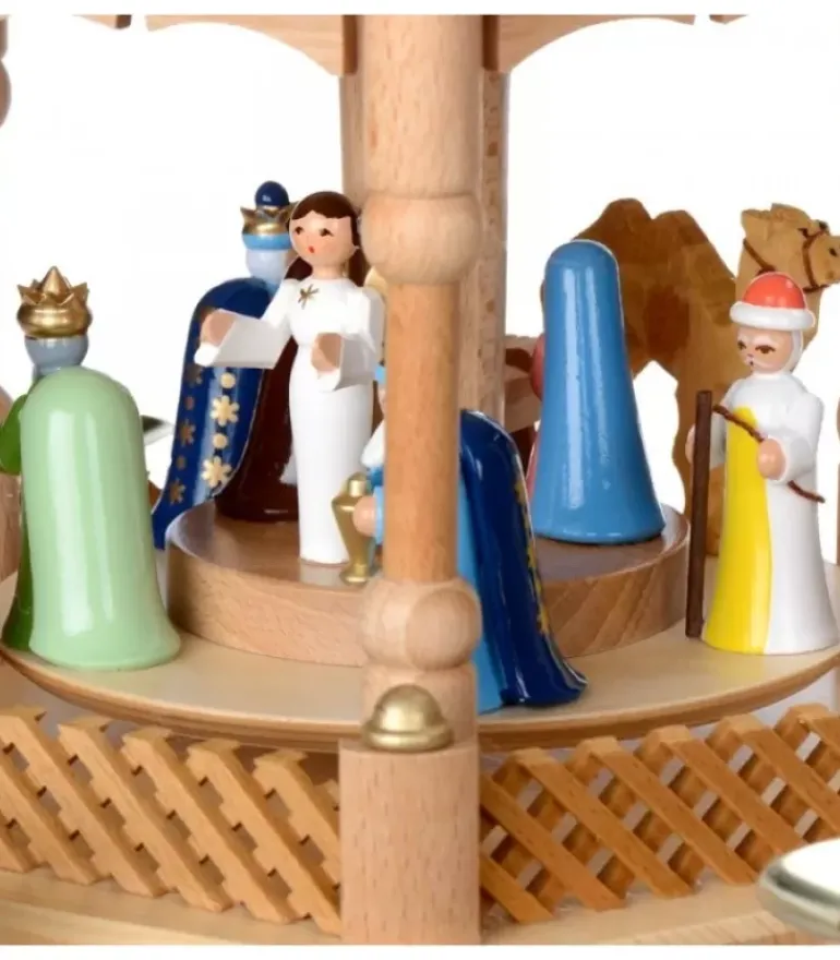 Pyramide De Noël 2 Etages Avec Personnages Couleur