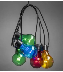 Rallonge 10 M Pour Guirlande Lumineuse De Terrasse, 10 Ampoules Multicolores