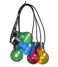 Rallonge 10 M Pour Guirlande Lumineuse De Terrasse, 10 Ampoules Multicolores