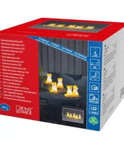 Renards Lumineux Acryliques Led Assis, Lot De 5, 12 Cm