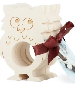 Rond De Serviette Bois Naturel Chouette