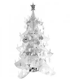 Sapin De Noël Design, Metal Argente, 19 Cm
