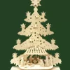 Sapin Lumineux Led En Bois Avec Crèche De Noël Et Personnages