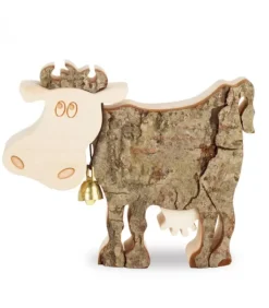 Vache En Bois, 9 Cm