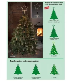 Voile Guirlande Pour Sapin De Noël, 200 Diodes Led