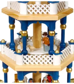 Weihnachtspyramid Allemande 2 Etages Blanc Bleu
